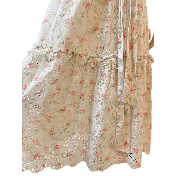 LOVESHACKFANCY  X Target Clementine White Eyelet Ruffle Dress Size 10 Cottage - Picture 7 of 14